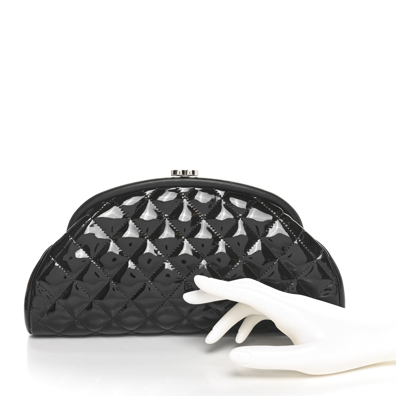 Chanel Patent Quilted Timeless Clutch Black 2 of 11