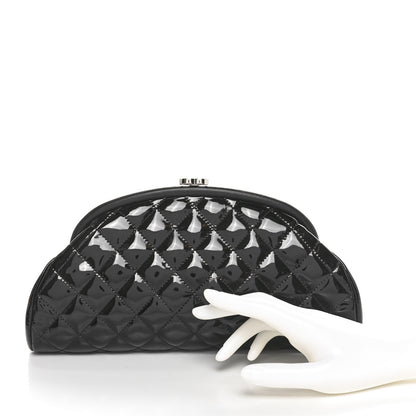 Chanel Patent Quilted Timeless Clutch Black 2 of 11