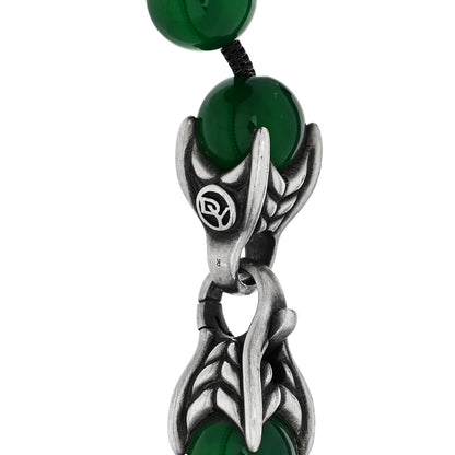 David Yurman Sterling Silver Green Onyx 8mm Spiritual Beads Bracelet 3 of 4