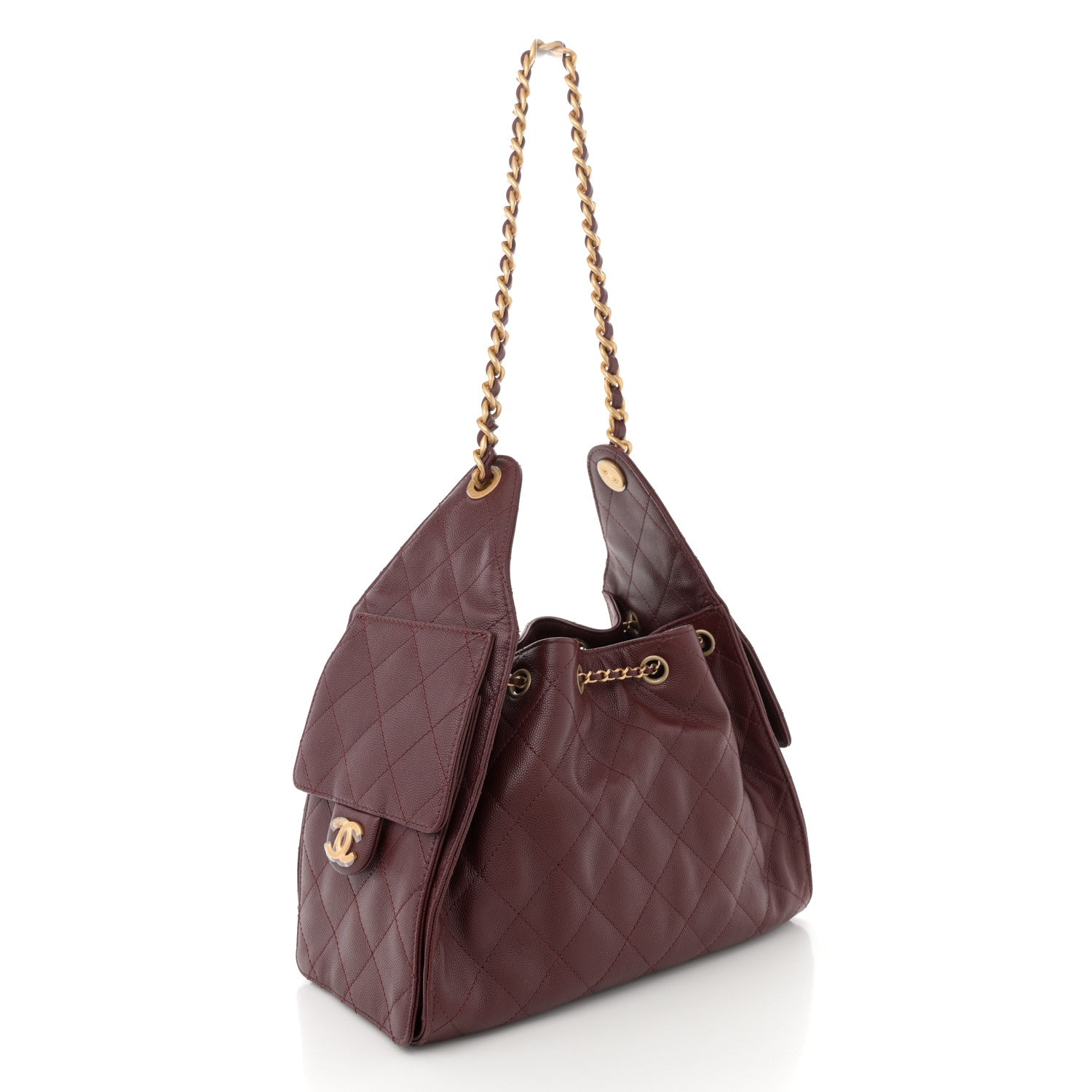 Chanel Caviar Quilted Small Chanel 25 Handbag Burgundy 3 of 11