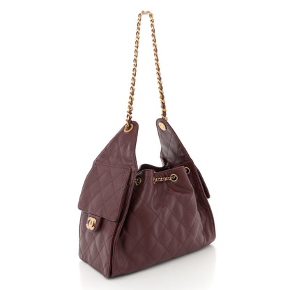 Chanel Caviar Quilted Small Chanel 25 Handbag Burgundy 3 of 11