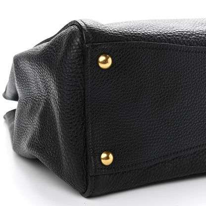 Miu Miu Goatskin Madras Tote Black 10 of 10