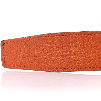 Hermes Box Togo 32mm H Belt 90 Black Orange 9 of 18