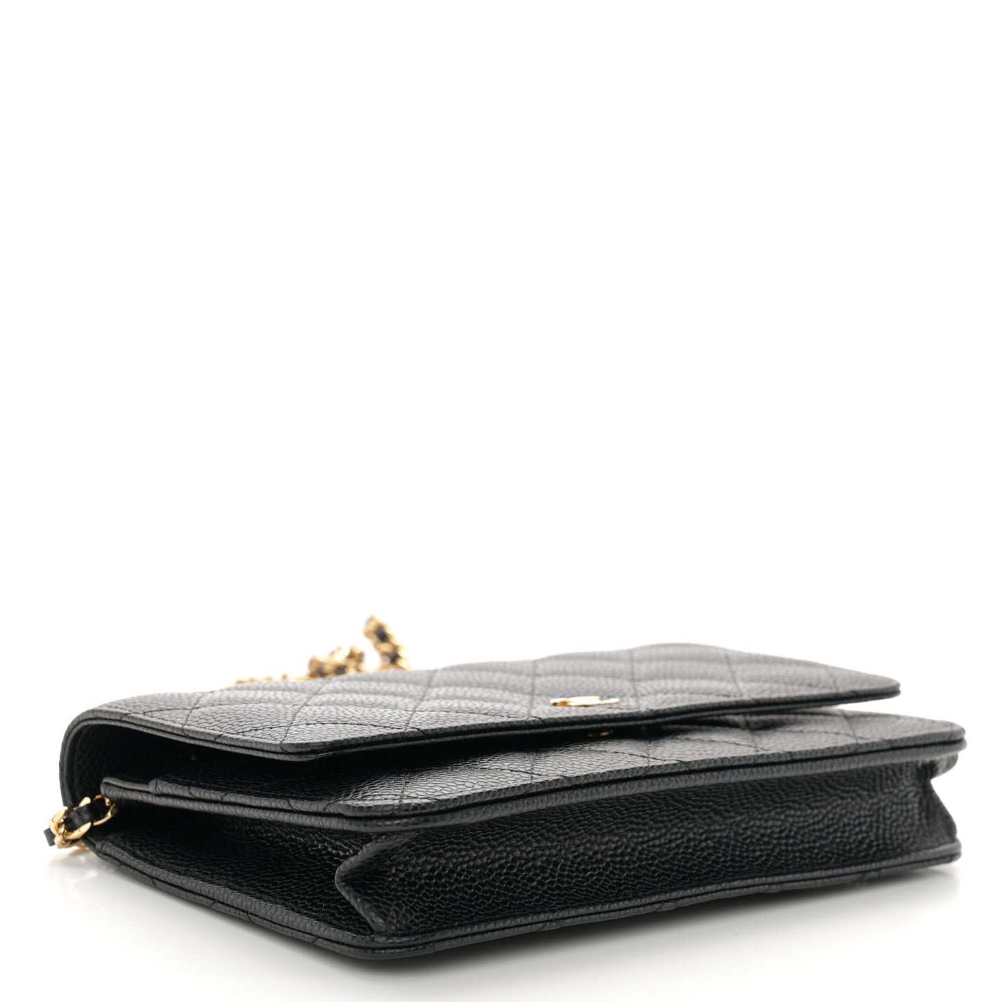 Caviar Quilted Wallet on Chain WOC Black