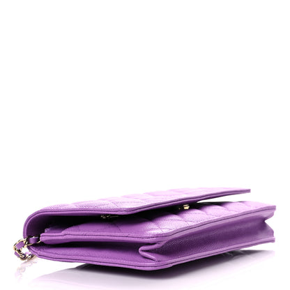 Chanel Caviar Quilted Wallet On Chain WOC Purple 4 of 11