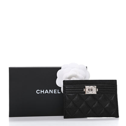 Chanel Caviar Quilted Boy Card Holder Black 8 of 8