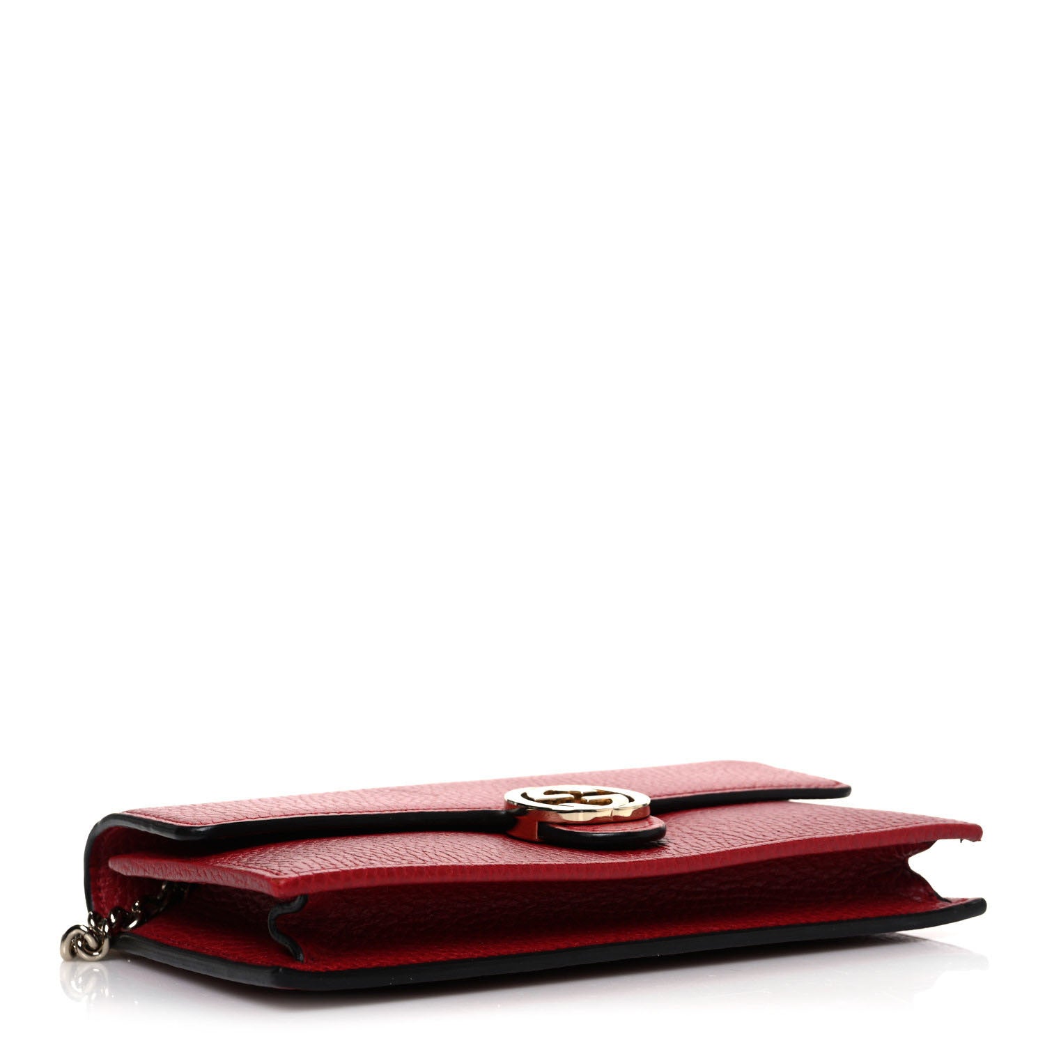 Gucci Dollar Calfskin Interlocking G Chain Wallet Red 4 of 9