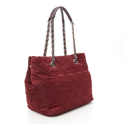 Prada Nylon Tessuto Impuntu Quilted Tote Granato 3 of 11