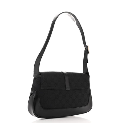 Gucci Monogram Small Jackie O Flap Hobo Black 3 of 14