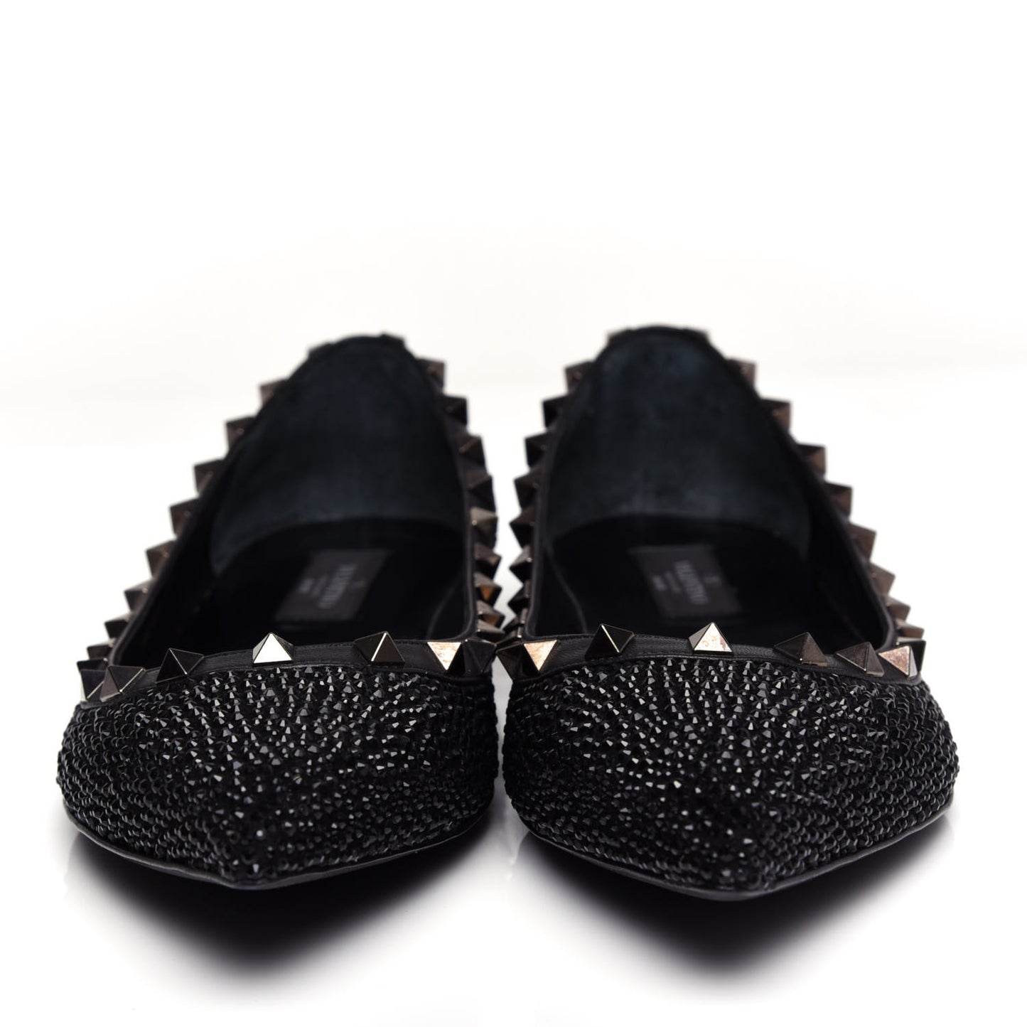 Crystal Rockstud Ballerina Flats 39.5 Black