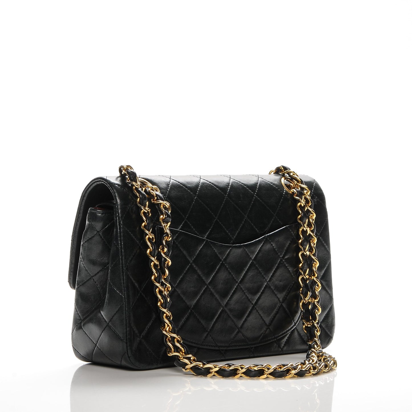 Lambskin Quilted Small Double Flap Black