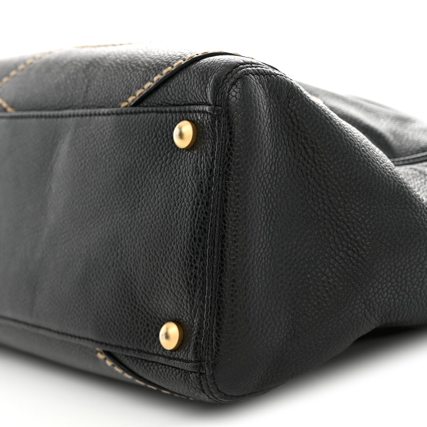 Caviar CC Stitched Medium Tote Black