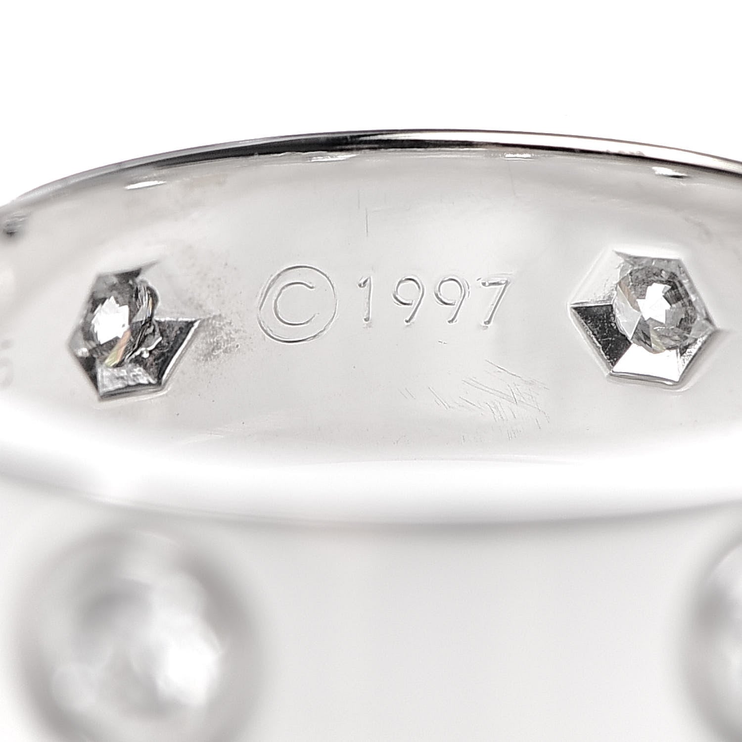 Cartier 18K White Gold 6 Diamond 5.5mm LOVE Ring 50 5.25 5 of 6