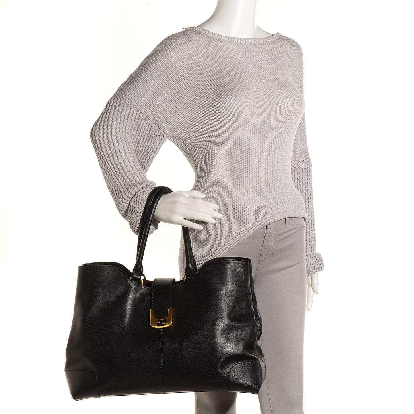 Vitello Elite Chameleon Shopper Tote Black