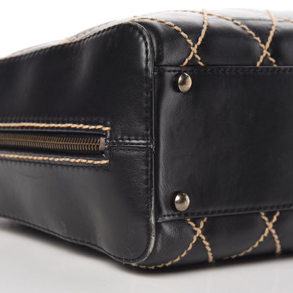 Chanel Calfskin Wild Stitch Top Handle Bag Black 8 of 16