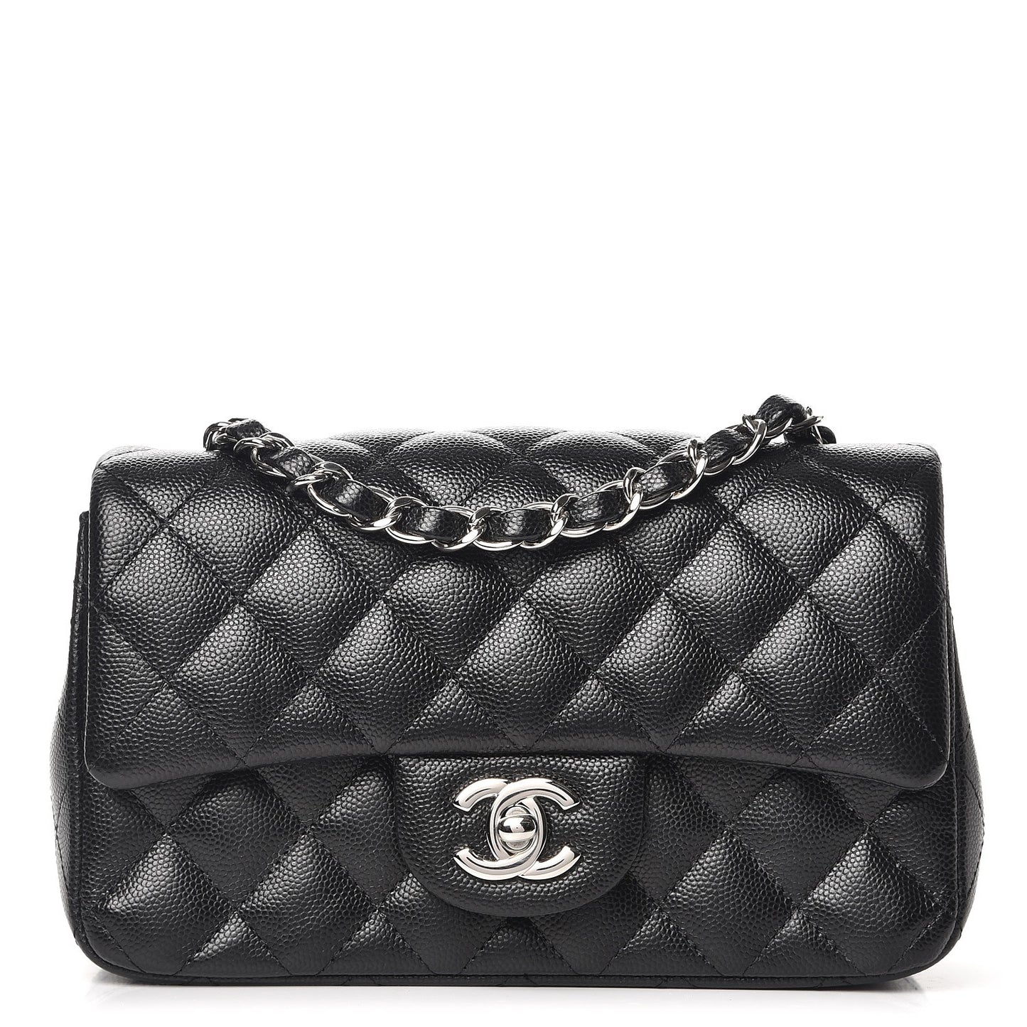 Caviar Quilted Mini Rectangular Flap Black