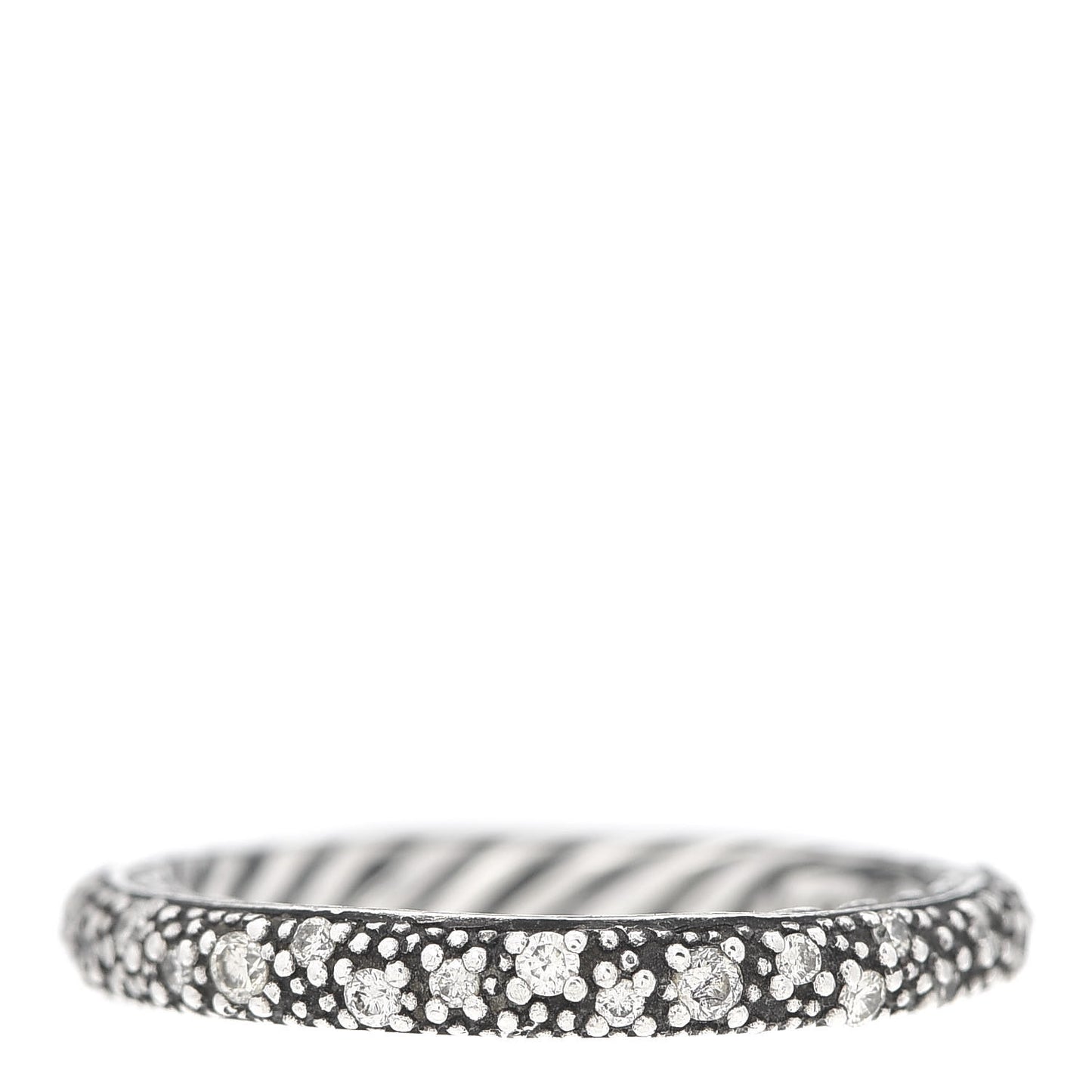 Sterling Silver Diamond 3mm Midnight Melange Band Ring 51 5.75