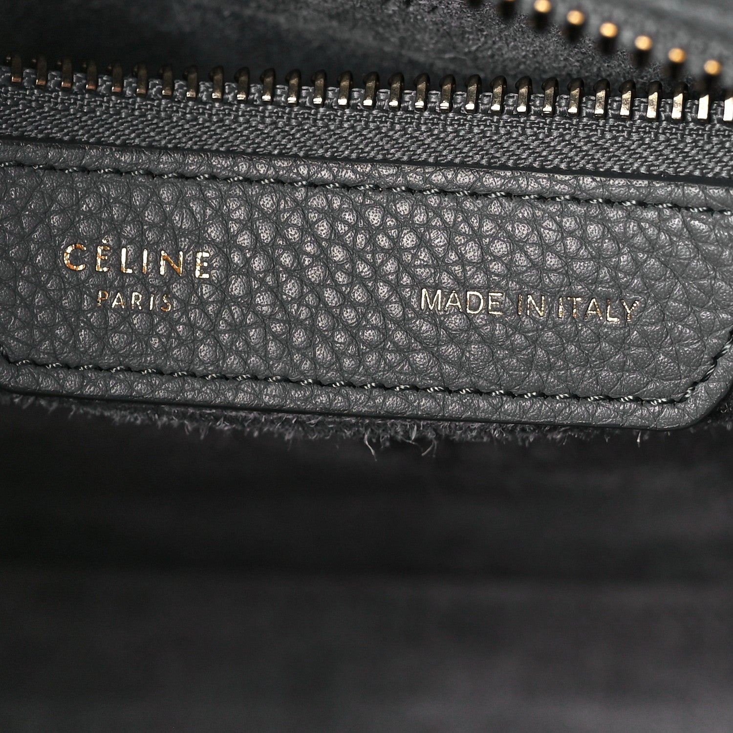 Celine Baby Drummed Calfskin Micro Luggage Kohl 6 of 12
