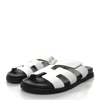 Hermes Calfskin Womens Chypre Sandals 40 White 3 of 8