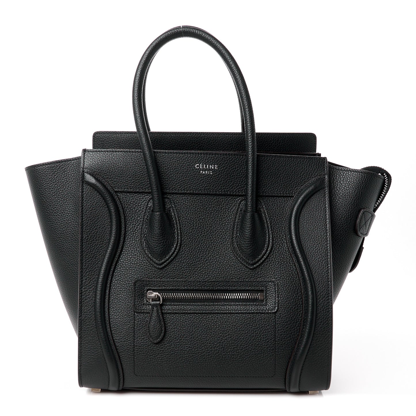 Drummed Calfskin Micro Luggage Black