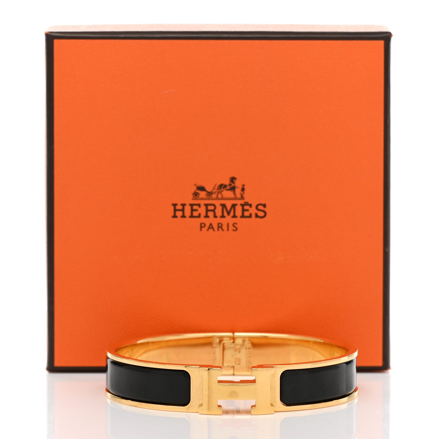 Hermes Enamel Narrow Clic Clac H Bracelet GM Black 5 of 5