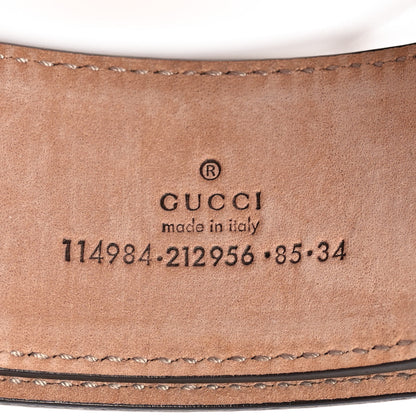 Gucci Calfskin Web Interlocking G Belt 85 34 Navy 3 of 4