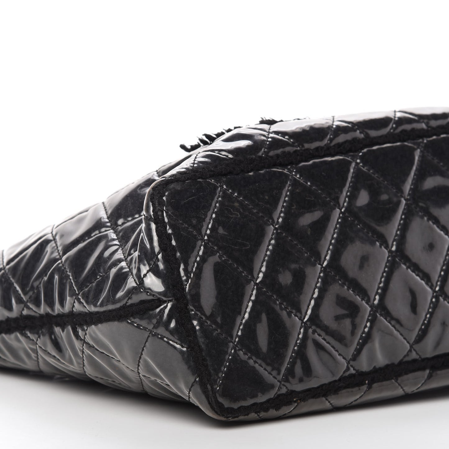 Vinyl Quilted Funny Tweed Tote Black