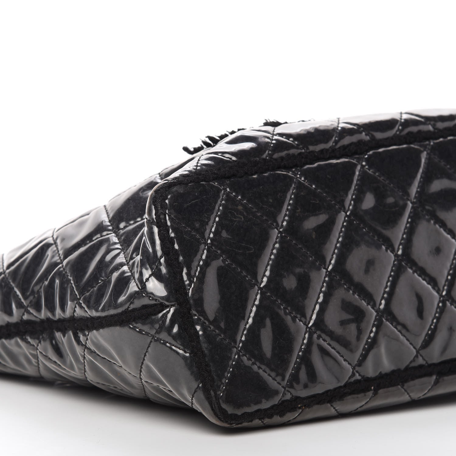 Chanel Vinyl Quilted Funny Tweed Tote Black 6 of 10