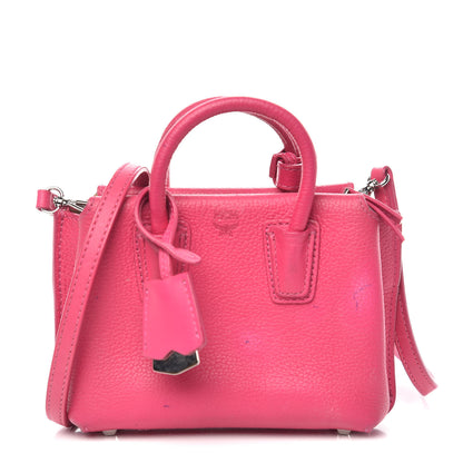 MCM Grained Calfskin X-Mini Milla Tote Beetroot Pink 1 of 14