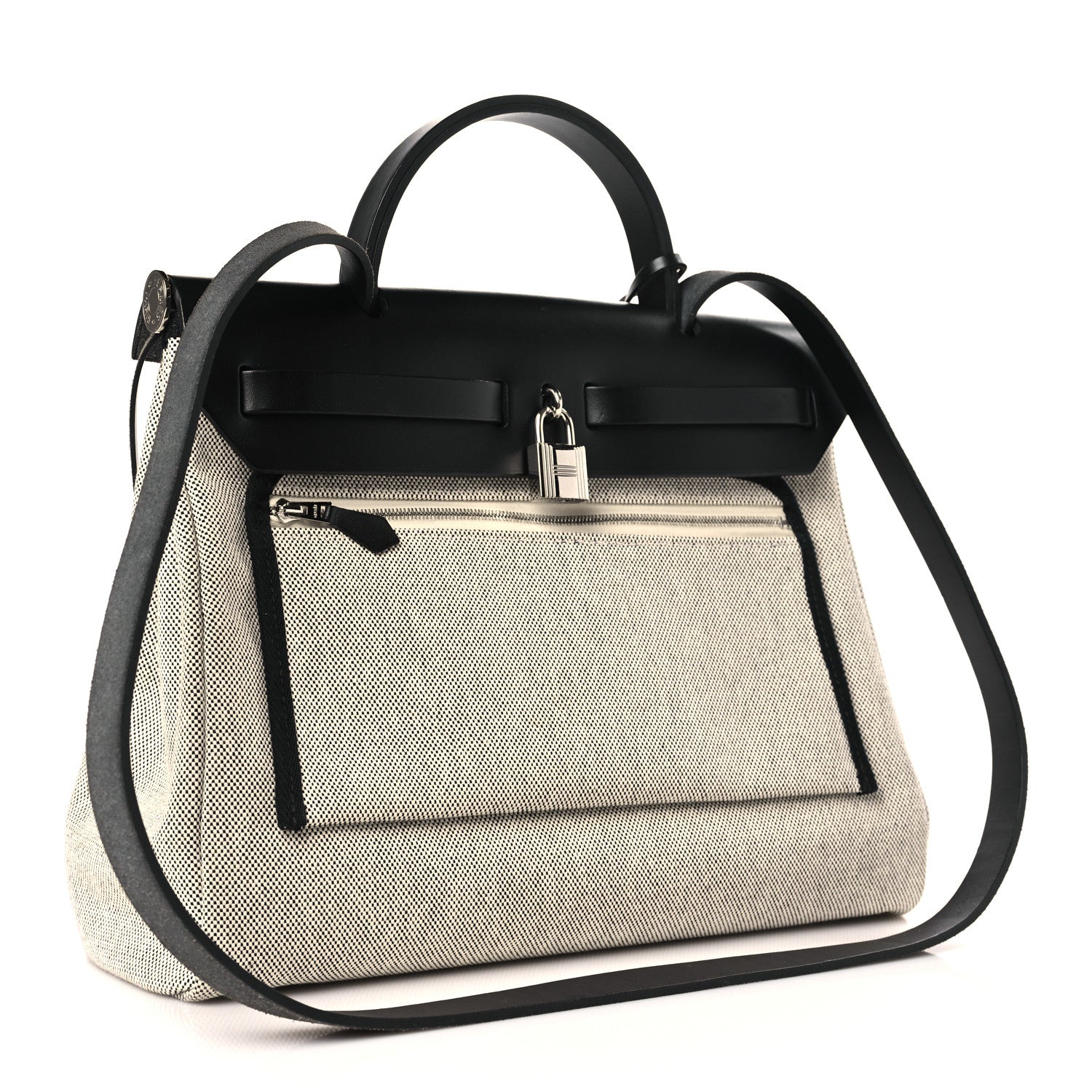 Hermes Vache Hunter Toile H Pegase Pop Herbag Zip Retourne 39 MM Bleu Indigo Ecru Black 4 of 11