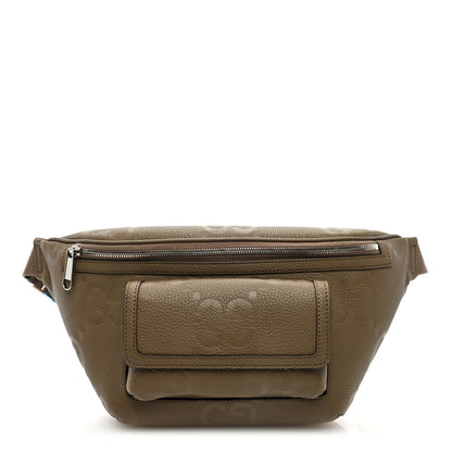 Gucci Piuma Calfskin Jumbo GG Embossed Pocket Belt Bag Good Taupe 1 of 8