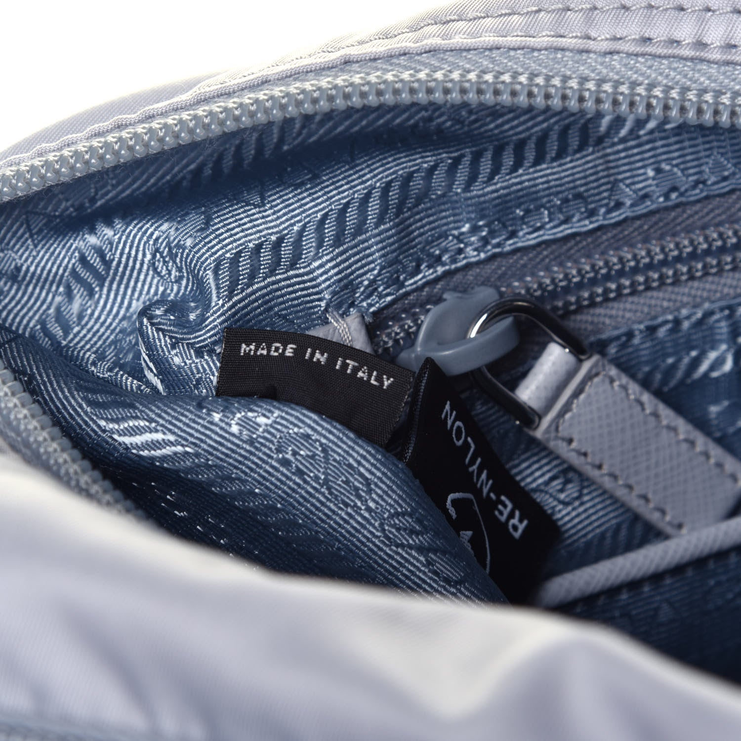 Prada Re-Nylon Vela Saffiano Pocket Double Buckle Messenger Shoulder Bag Fiordaliso 7 of 9