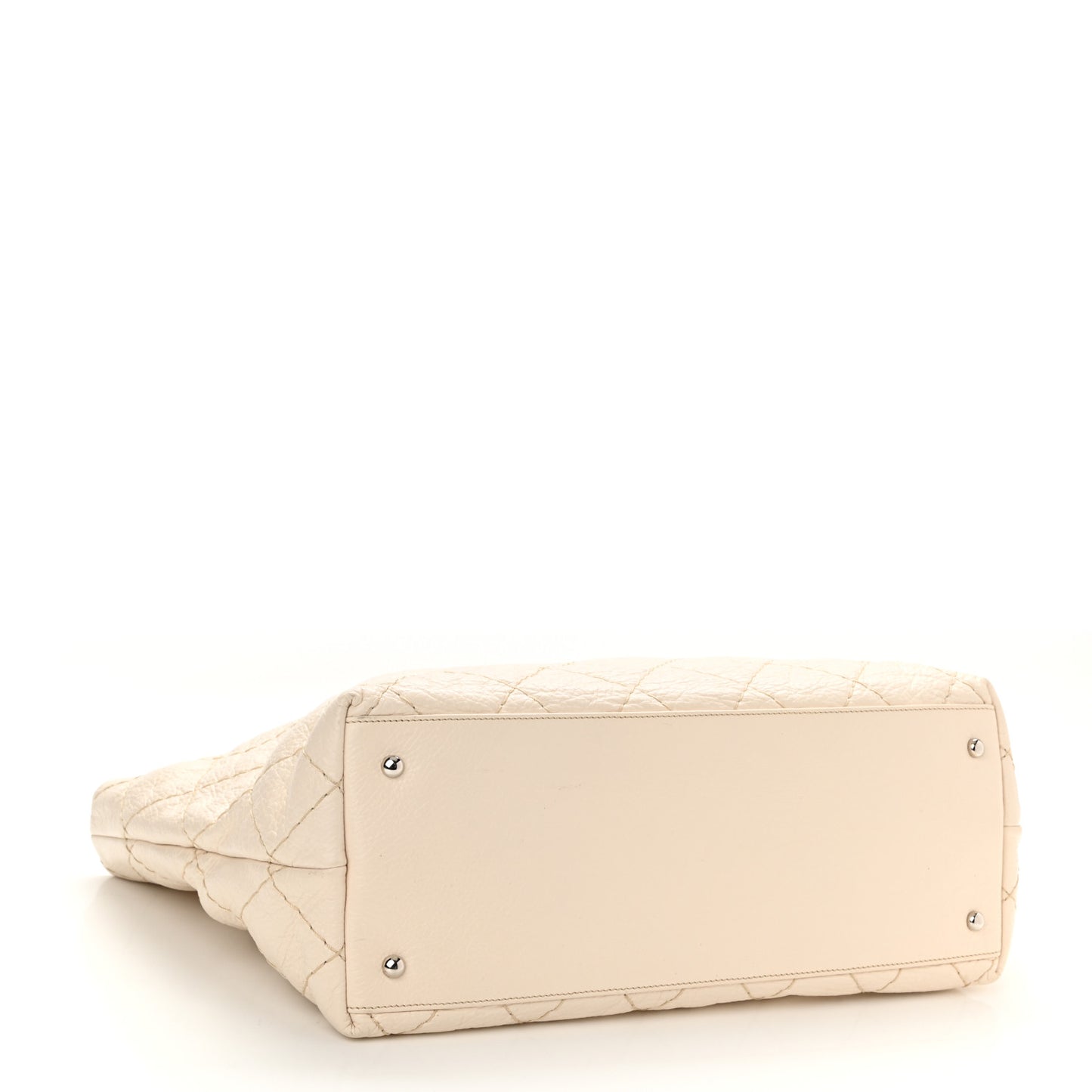 Glazed Calfskin Large On The Road Tote Beige Clair