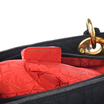 Christian Dior Nylon Cannage Stitched Medium Lady Dior Black 6 of 10