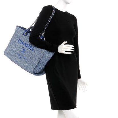 Chanel Canvas Large Deauville Tote Blue 2 of 6