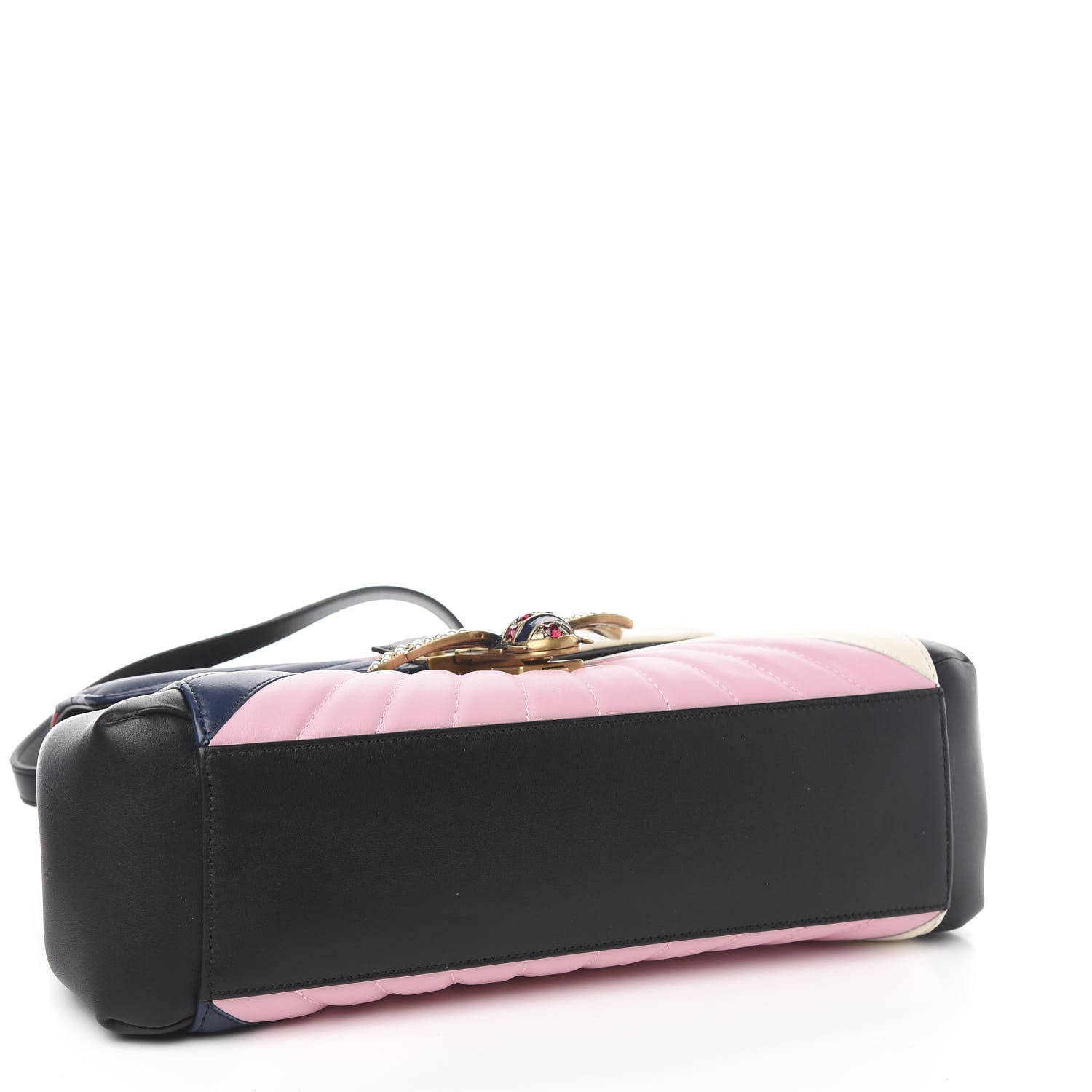 Gucci Calfskin Bamboo Trapuntata Queen Margaret Top Handle Bag Blue Agata Hibiscus Red Mystic White Sugar Pink 4 of 12