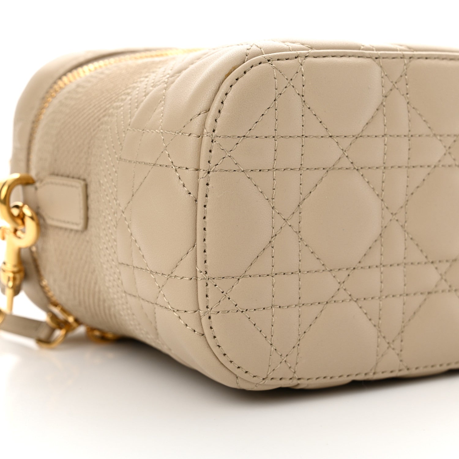 Christian Dior Lambskin Cannage Small Diortravel Vanity Case Light Beige 9 of 10