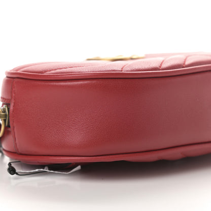 Gucci Calfskin Matelasse GG Marmont Belt Bag 95 38 Hibiscus Red 10 of 12