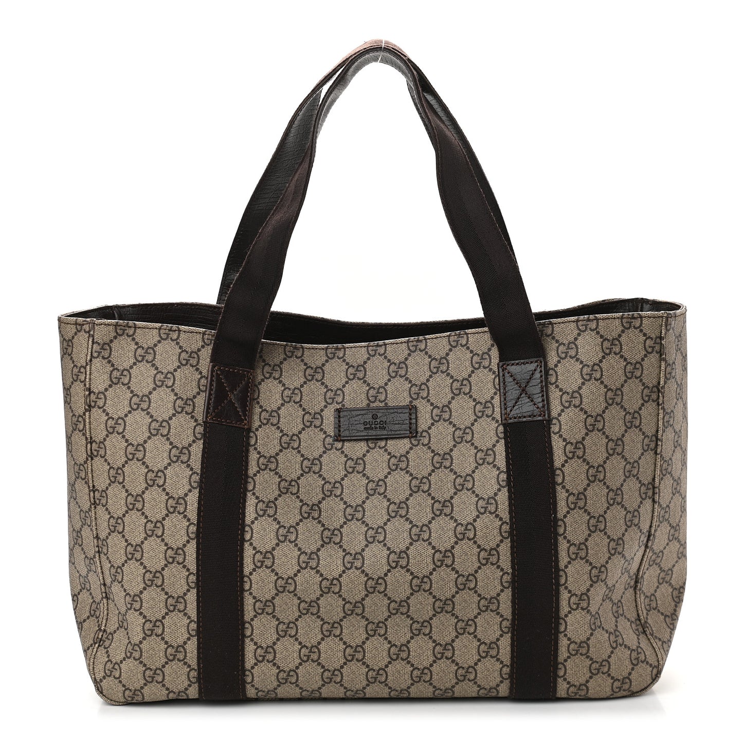 GG Plus Monogram Medium Tote Dark Brown