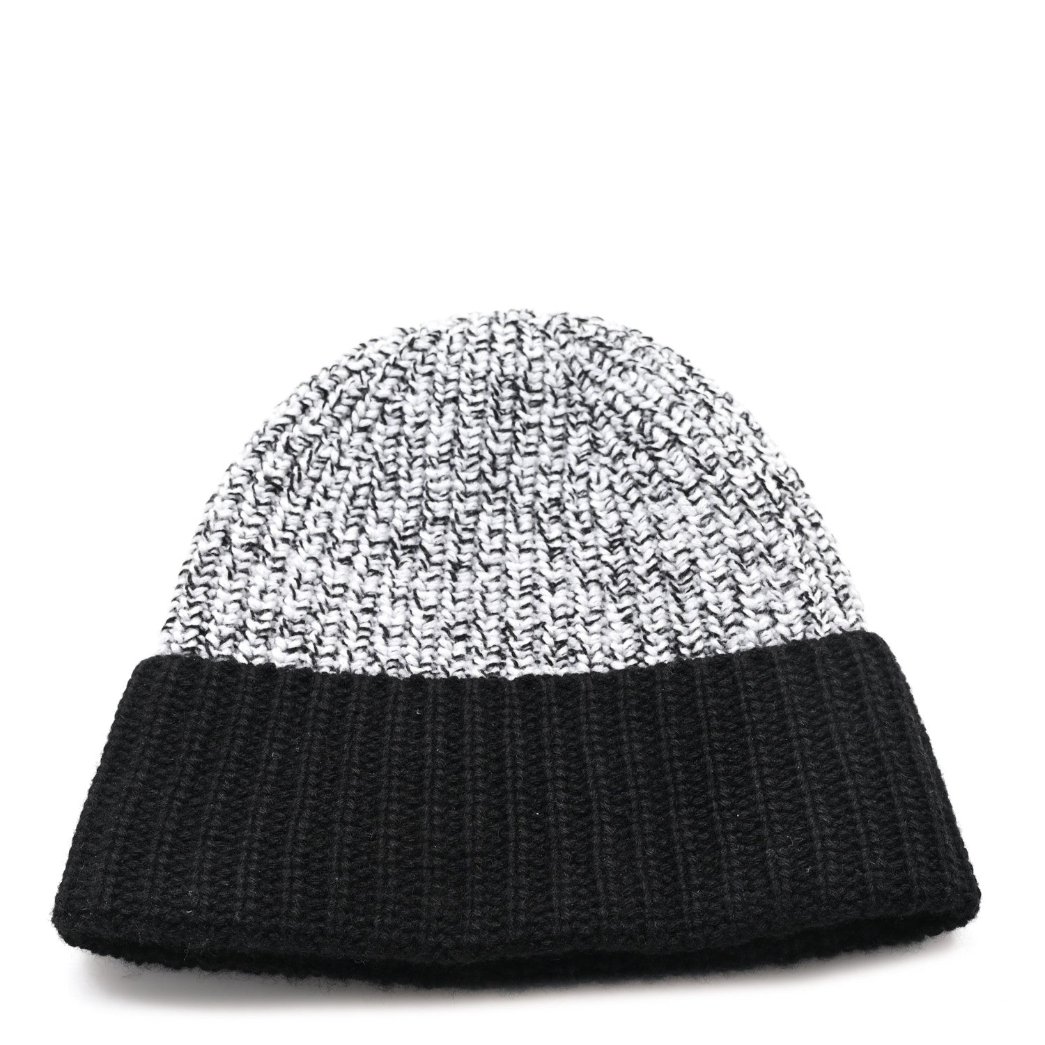 Chanel Cashmere CC Beanie Hat Black White 3 of 5
