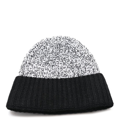 Chanel Cashmere CC Beanie Hat Black White 3 of 5