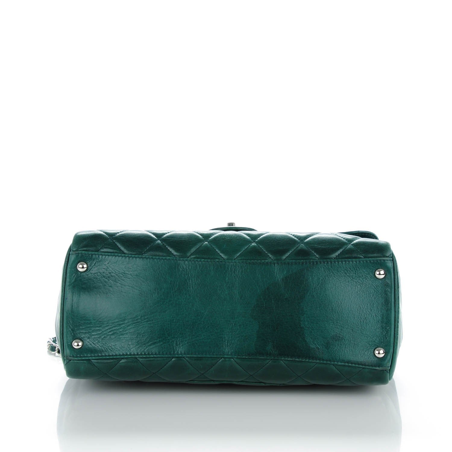 Chanel Glazed Calfskin Quilted Small CC Delivery Tote Green 5 of 8