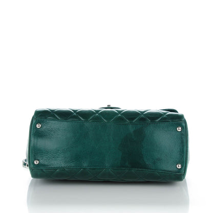 Chanel Glazed Calfskin Quilted Small CC Delivery Tote Green 5 of 8