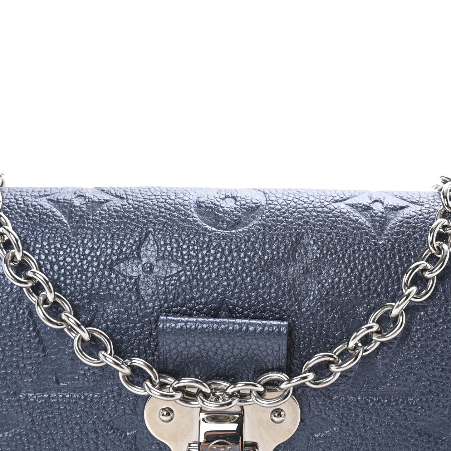 Metalli Empreinte Monogram Vavin Chain Wallet Navy Nacre