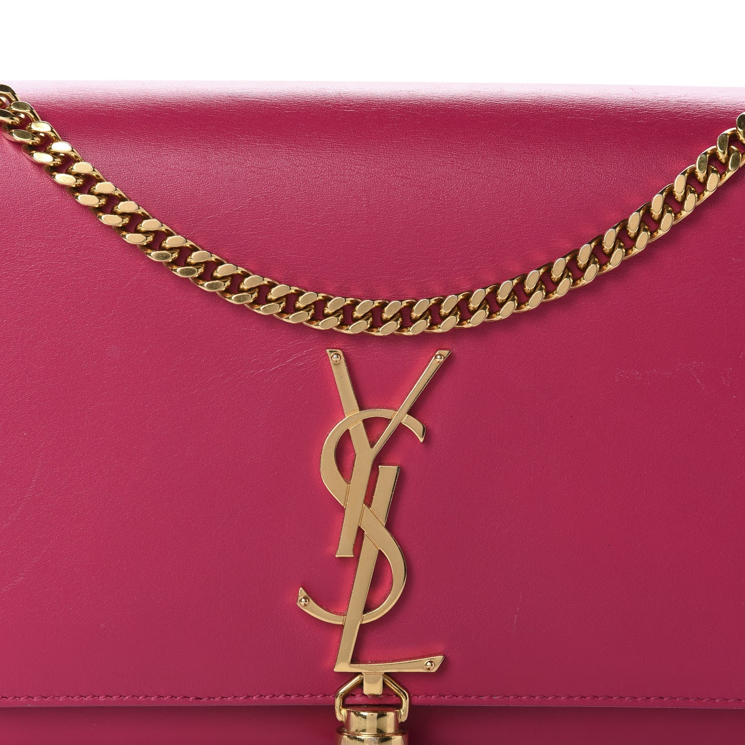 Saint Laurent Smooth Calfskin Medium Classic Monogram Kate Tassel Satchel Fuchsia 10 of 10