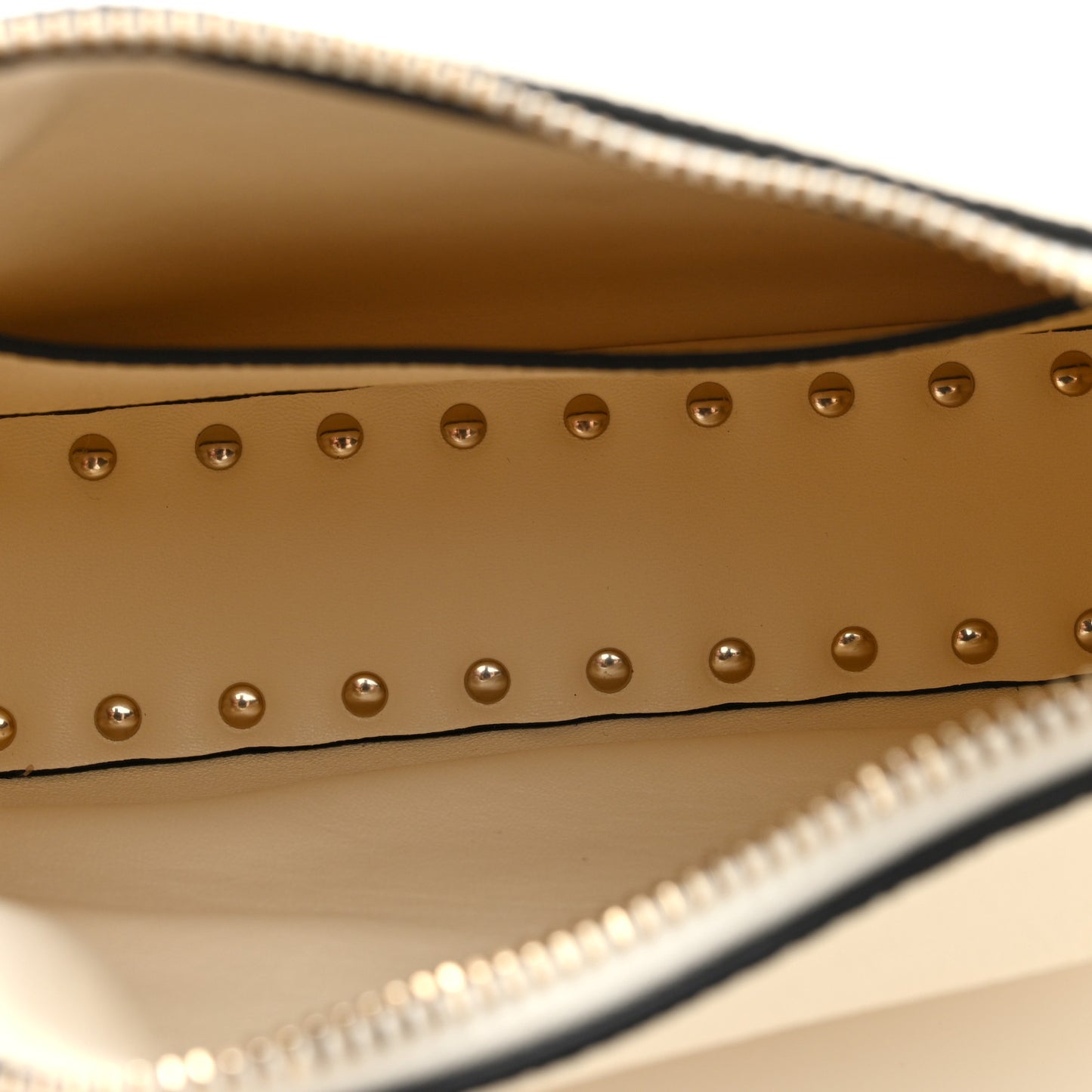 Pebbled Calfskin Small Rockstud Hobo Bag Ivory