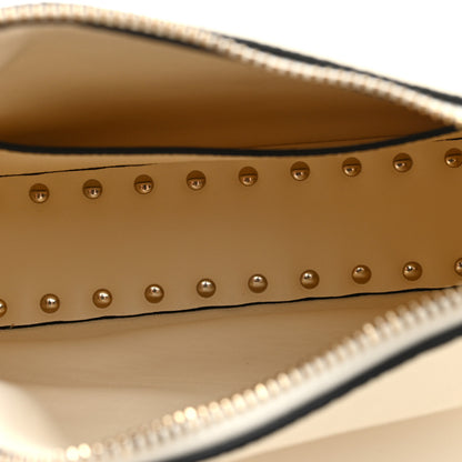 Valentino Garavani Pebbled Calfskin Small Rockstud Hobo Bag Ivory 5 of 9