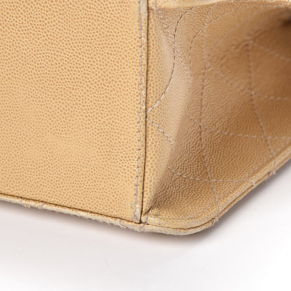 Chanel Caviar Stitched Jumbo Single Flap Beige 13 of 17