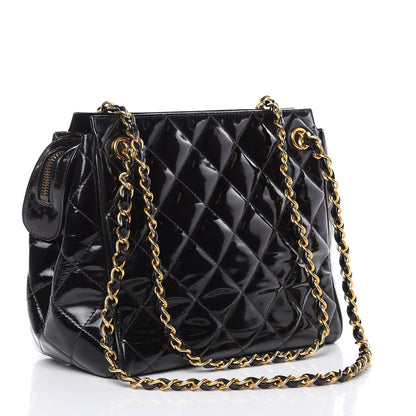 Chanel Patent Quilted CC Shoulder Bag Black 3 of 14