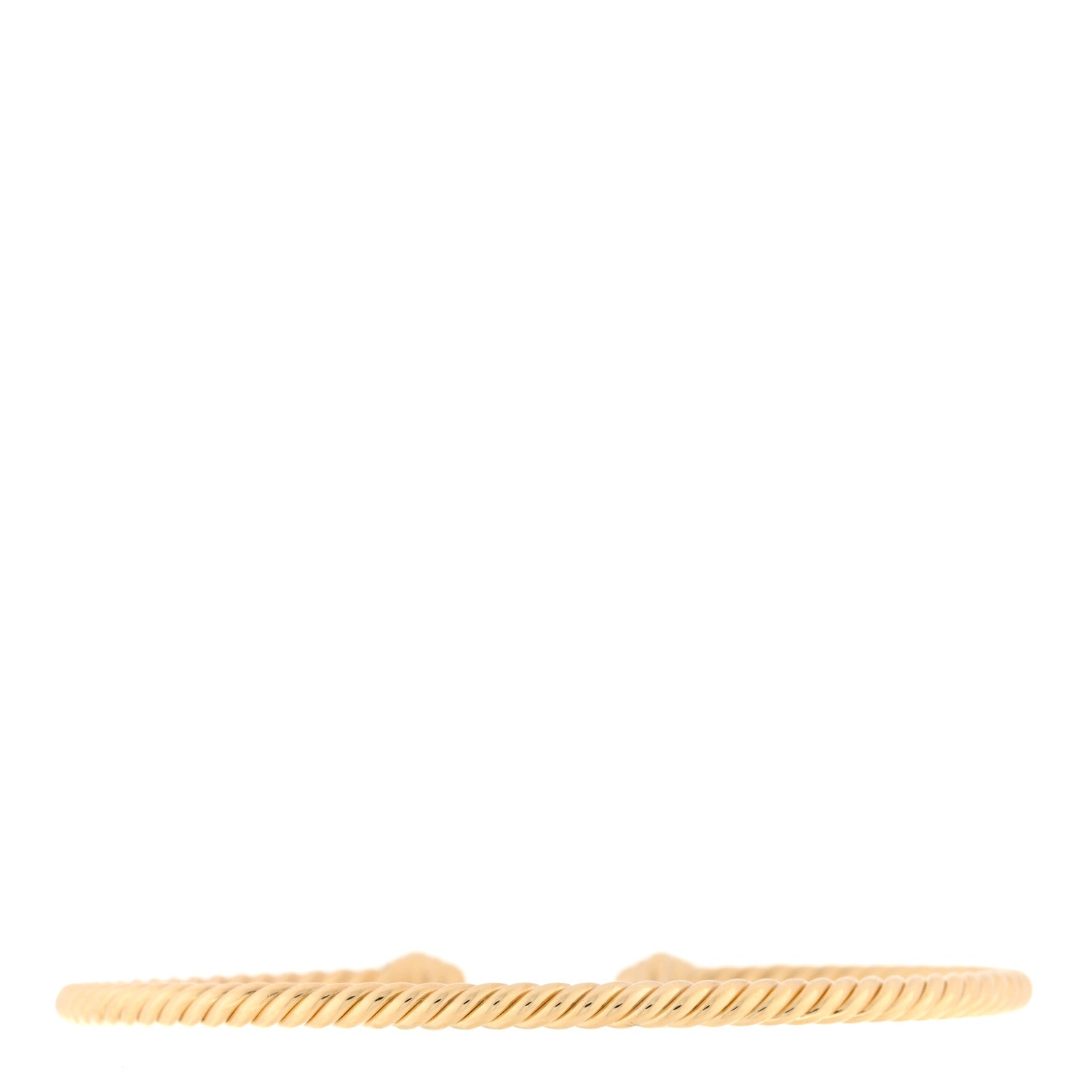 David Yurman 18K Yellow Gold Diamond 3mm Cablespira Bracelet 2 of 4